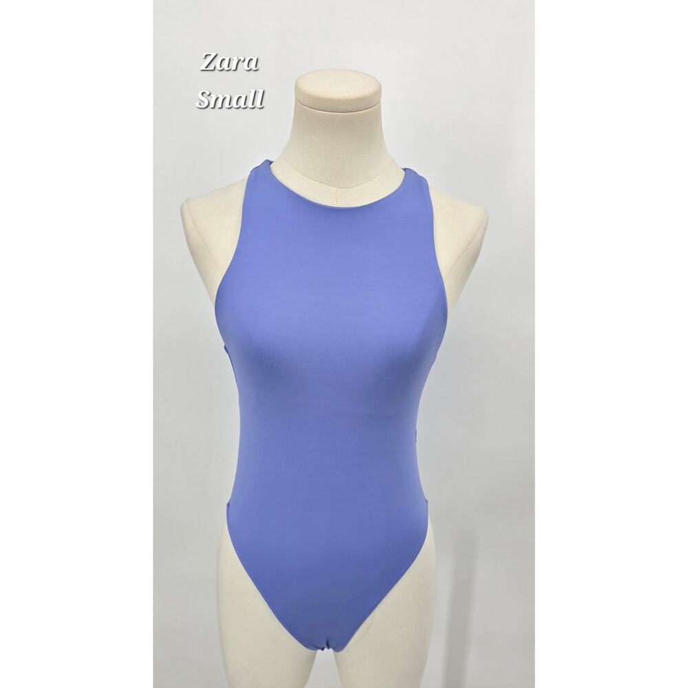 ZARA Minimalist Clean Girl Modern Sleek Polyamide High Neck Bodysuit – Size S